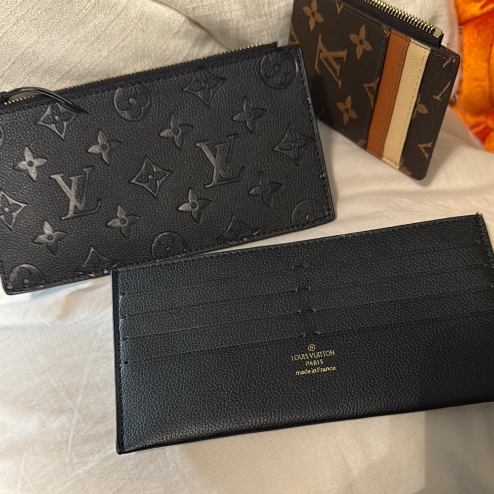 Louis Vuitton Black and Brown Wallet Set